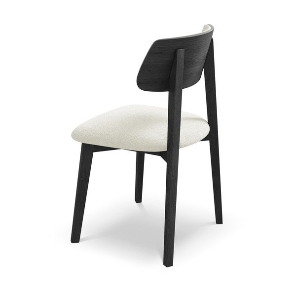 Krémová jedálenská stolička z masívneho dreva Niu – Makamii-image-3