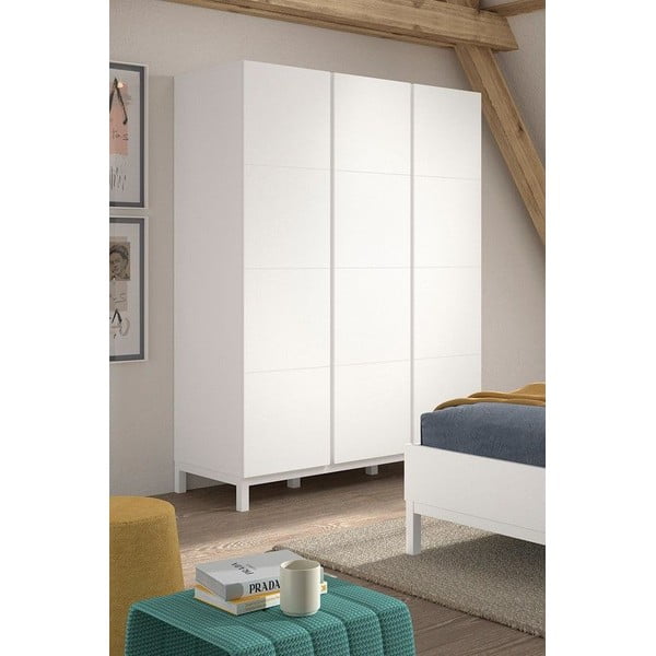 Biela detská šatníková skriňa 149x196x58 cm Eva – Vipack-image-1