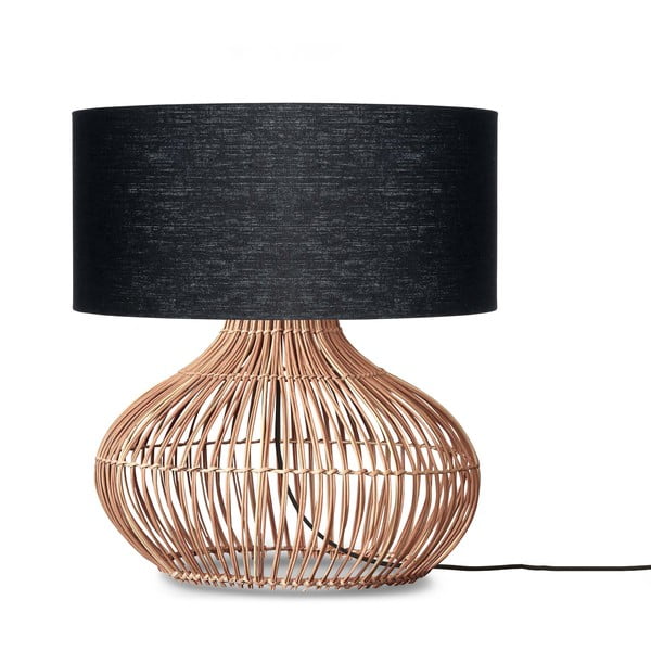 Stolová lampa s textilným tienidlom v čierno-prírodnej farbe (výška 60 cm) Kalahari – Good&amp;Mojo