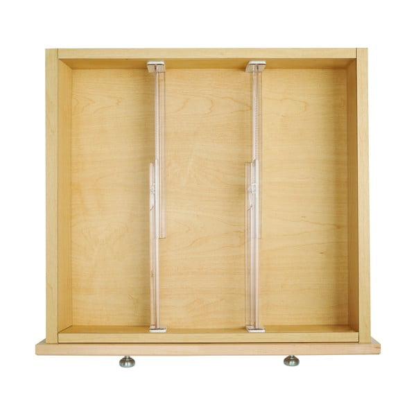 Set 2 priehľadných rozdeľovačov kuchynských zásuviek iDesign Linus, 37 cm