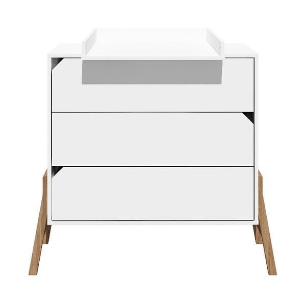 Biela komoda s 3 zásuvkami BELLAMY Lotta-image-2