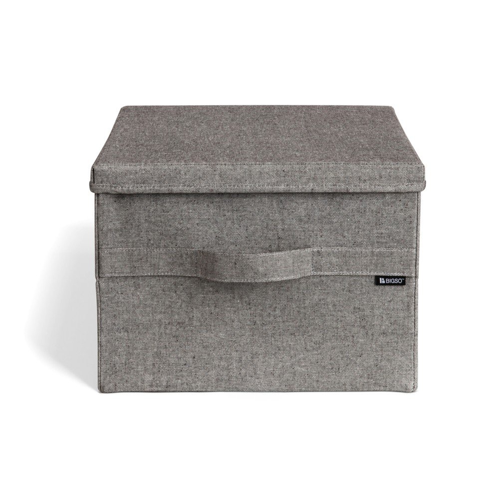 Sivý látkový úložný box s vekom 36x46x25 cm Soft Storage Large – Bigso