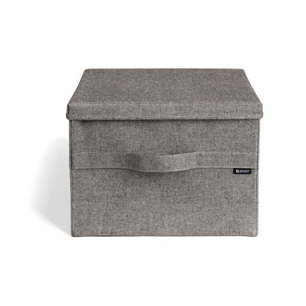 Sivý látkový úložný box s vekom 36x46x25 cm Soft Storage Large – Bigso