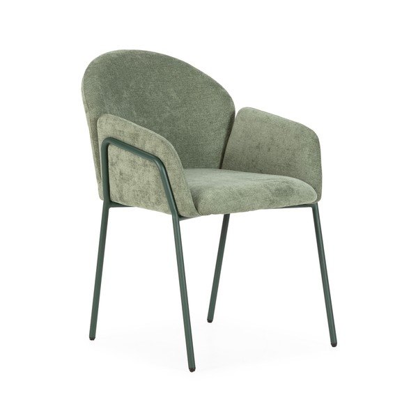 Zelené čalúnené jedálenské kreslá v súprave 2 ks Aslin – MOME