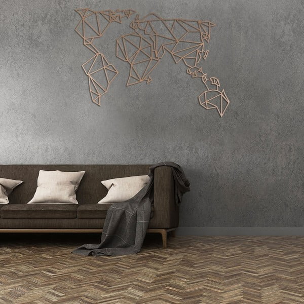 Kovová nástenná dekorácia v medenej farbe Homemania World, 100 x 55 cm-image-4