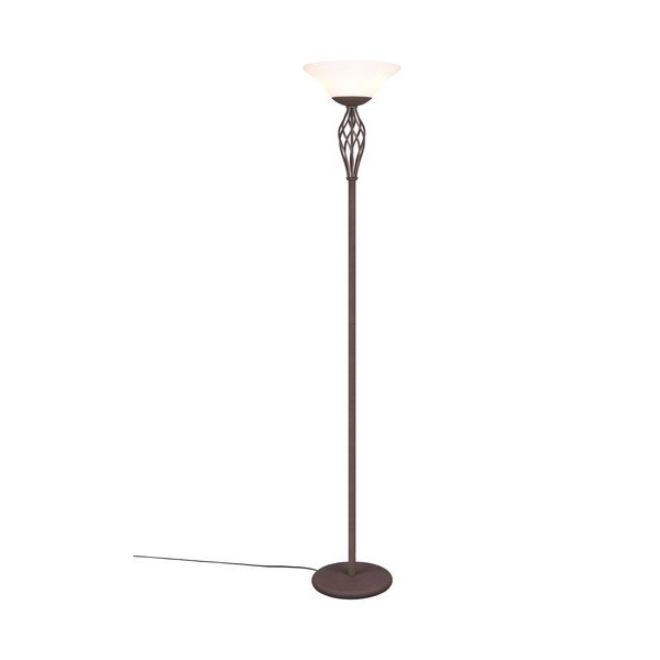 Tmavohnedá stojacia lampa so skleneným tienidlom (výška  180 cm) Rustica – Trio-image-2