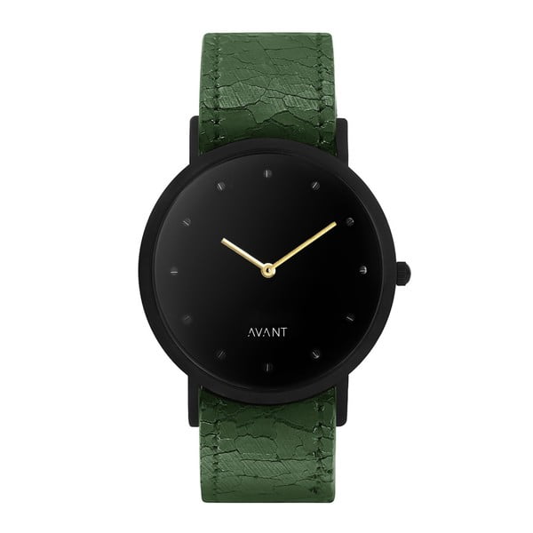 Čierne unisex hodinky so zeleným remienkom South Lane Stockholm Avant Pure
