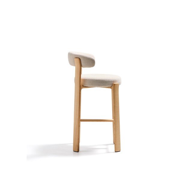 Béžová/v svetlo prírodnej farbe barová stolička z jaseňového dreva (výška sedadla 75 cm) Granite – Kave Home-image-3