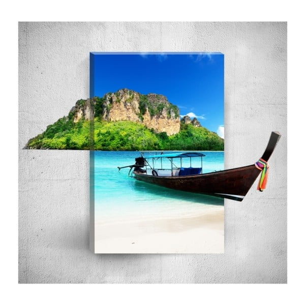 Nástenný 3D obraz Mosticx Tropical Boat, 40 × 60 cm