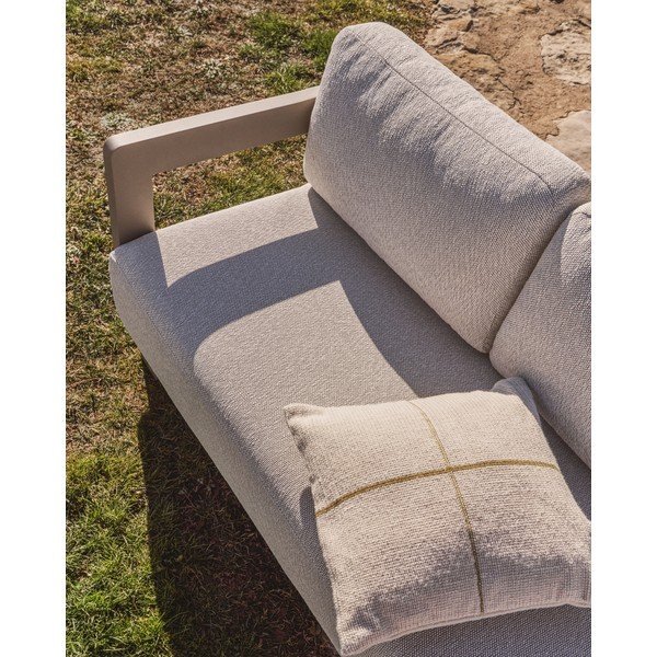 Béžová/taupe hliníková záhradná lounge súprava pre 3 osoby Nerano – Kave Home-image-2