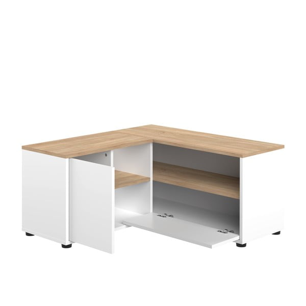 TV stolík v dekore duba v bielo-prírodnej farbe 90x45 cm Angle – TemaHome-image-2