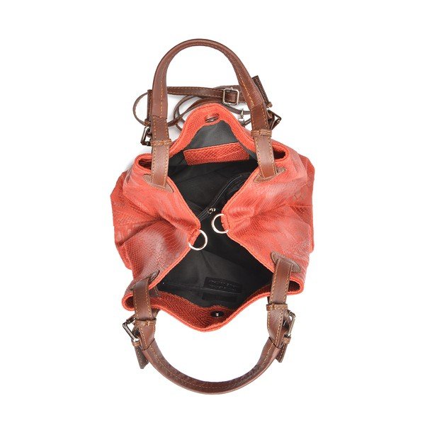 Červená kožená kabelka Luisa Vannino Marcelle-image-3