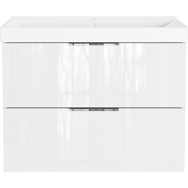 Biela lesklá závesná skrinka pod umývadlo 81x65 cm Celano – Germania-image-3