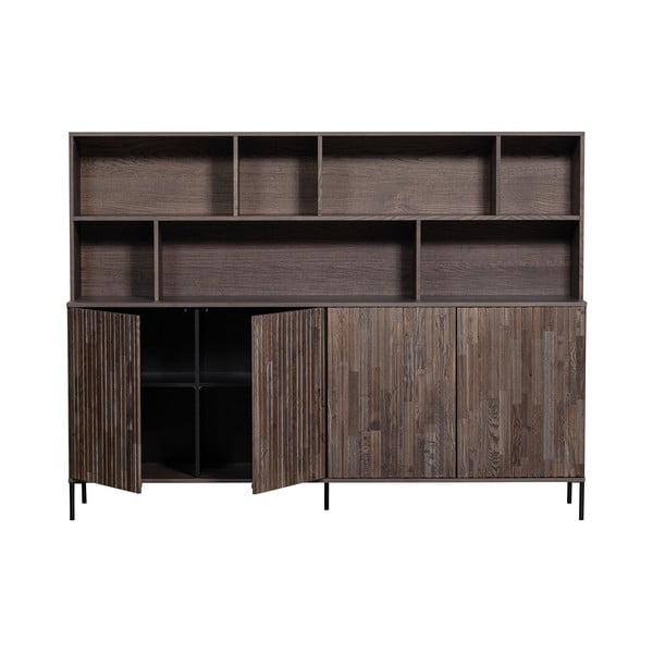 Hnedá knižnica v dekore jaseňa 200x150x44 cm Gravure – WOOOD-image-2