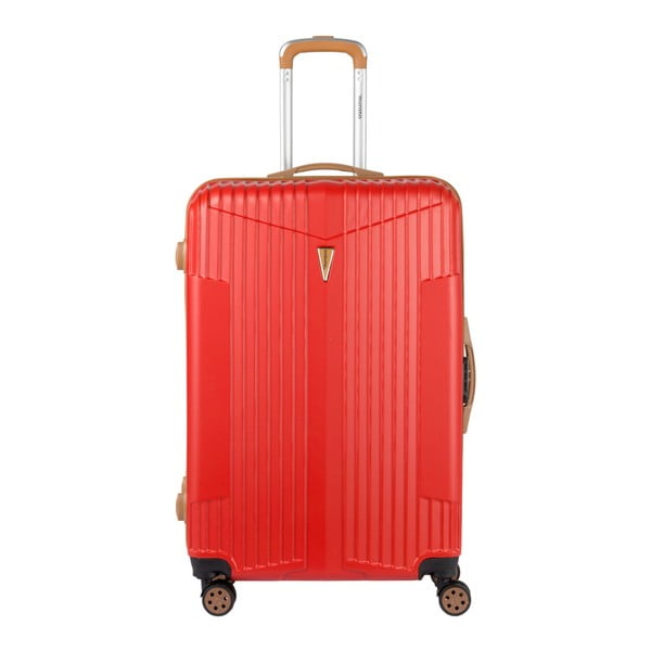 Červený kufor na kolieskach Murano Solange