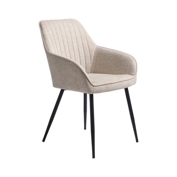 Béžové čalúnené jedálenské kreslo s podrúčkami Nolan – Unique Furniture