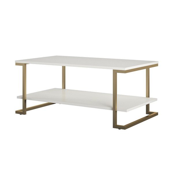 Konferenčný stolík v bielo-zlatej farbe CosmoLiving by Cosmopolitan Camila, 106 x 45 cm-image-2