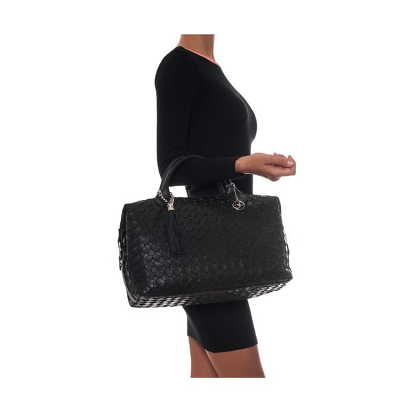 Kožená kabelka Carola, čierna-image-4