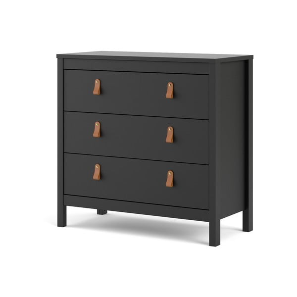 Čierna nízka komoda 82x80 cm Madrid – Tvilum-image-4