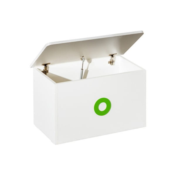Biely box na hračky so zelenými detailmi KICOTI Circle