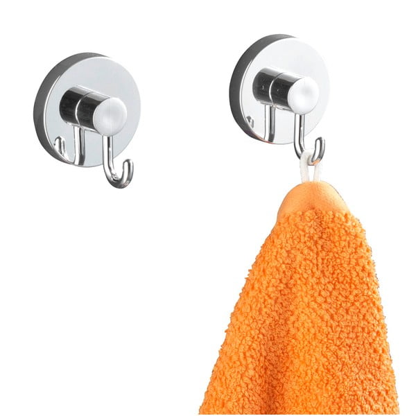 Samodržiace plastové háčiky v súprave 2 ks v lesklej striebornej farbe Vacuum-Loc – Wenko-image-4