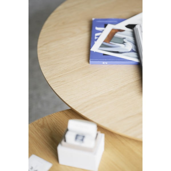 Okrúhly konferenčný stolík v dekore duba v prírodnej farbe 60x60 cm Hobart – Rowico-image-3