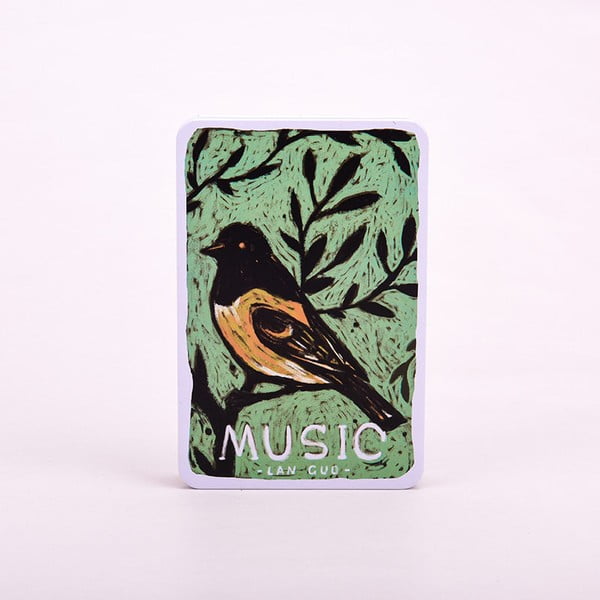 Plechový zápisník Music, modrý vtáčik