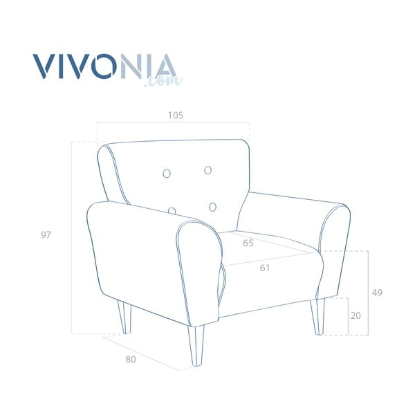 Horčicové kreslo Vivonita-image-1