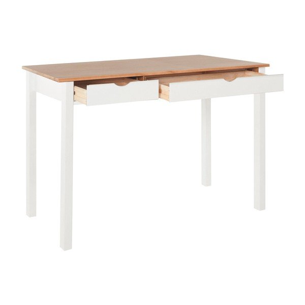 Bielo-hnedý pracovný stôl z borovicového dreva Støraa Gava, dĺžka 120 cm-image-3