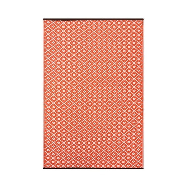 Oranžovo-biely obojstranný vonkajší koberec Green Decore Karma, 120 × 180 cm