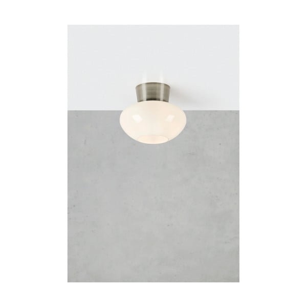 Biele/v striebornej farbe stropné svietidlo so skleneným tienidlom Malaga – Markslöjd-image-1