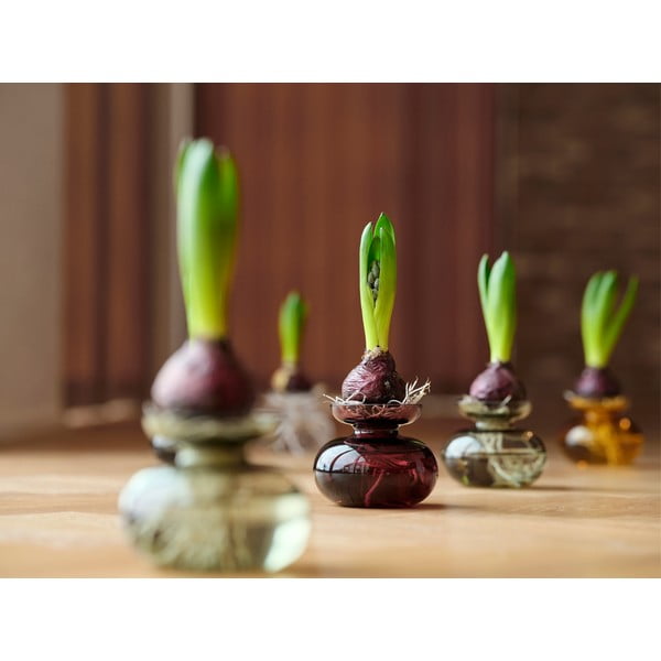 Svetlosivá sklenená ručne vyrobená váza (výška 9 cm) Inu – Zone-image-3