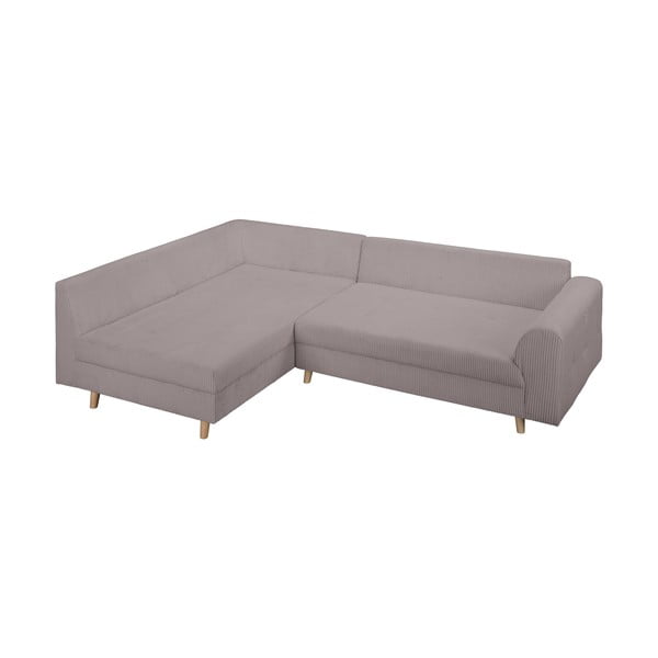 Sivá menčestrová rohová pohovka (ľavý roh) Ariella – Ropez-image-4