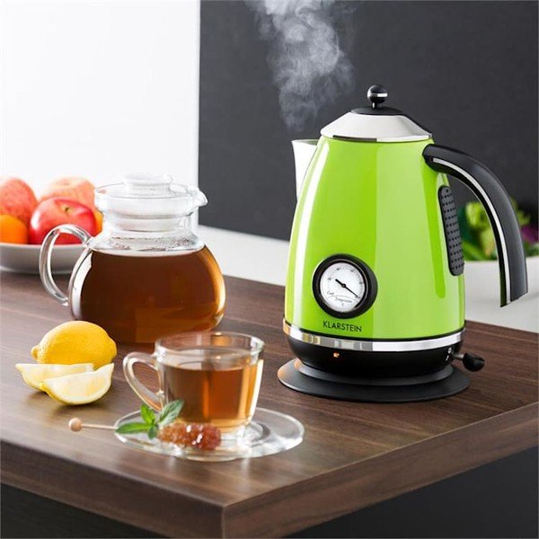 Zelená rýchlovarná kanvica Klarstein Aquavita Chalet-image-1