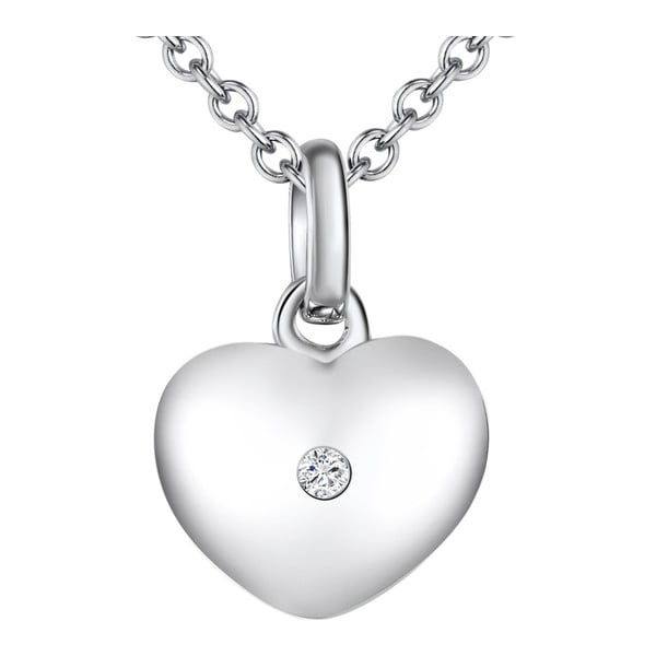 Strieborný náhrdelník s pravým diamantom Tess Diamonds Berezi, dĺžka 45 cm