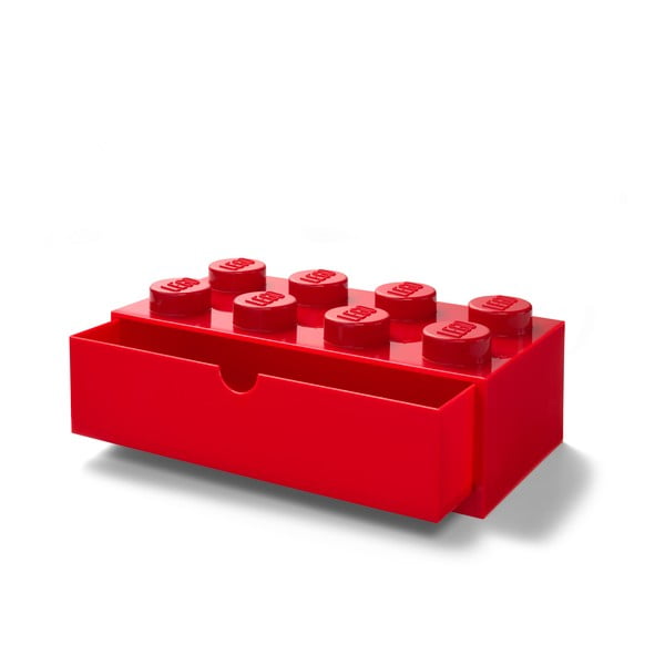 Červený stolový box so zásuvkou LEGO®, 31 x 16 cm-image-1