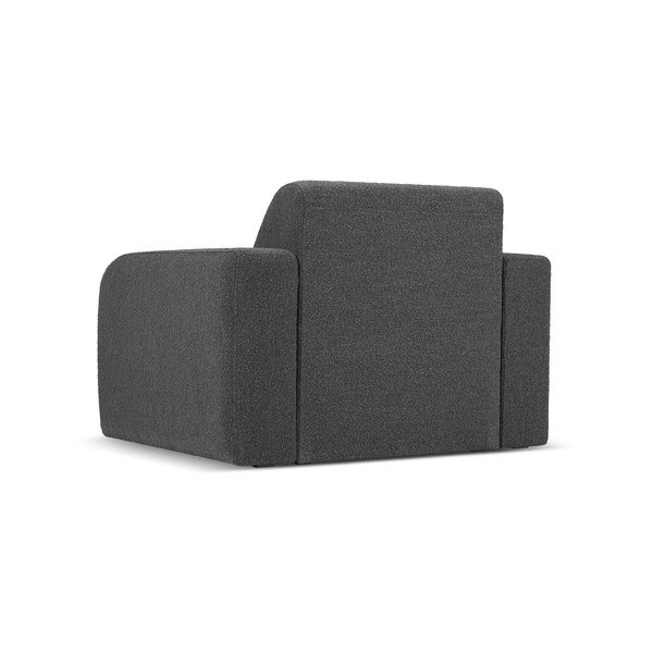Tmavosivé kreslo z textílie bouclé Molino – Micadoni Home-image-3