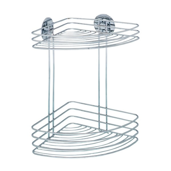 Samodržiaca dvojposchodová rohová polička Wenko Turbo26 cm, až 40 kg-image-1