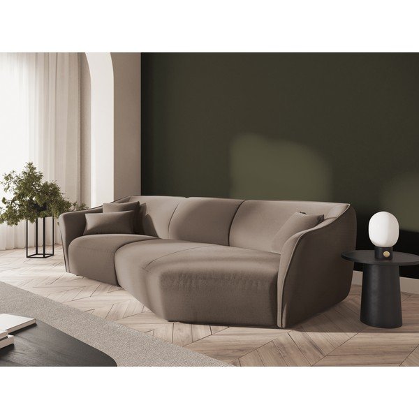 Hnedá zamatová rohová pohovka Tokyo – Cosmopolitan Design-image-1