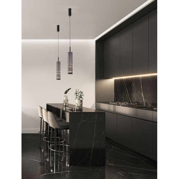 Sivé sklenené LED závesné svietidlo ø 8 cm Bento – Nova Luce-image-1