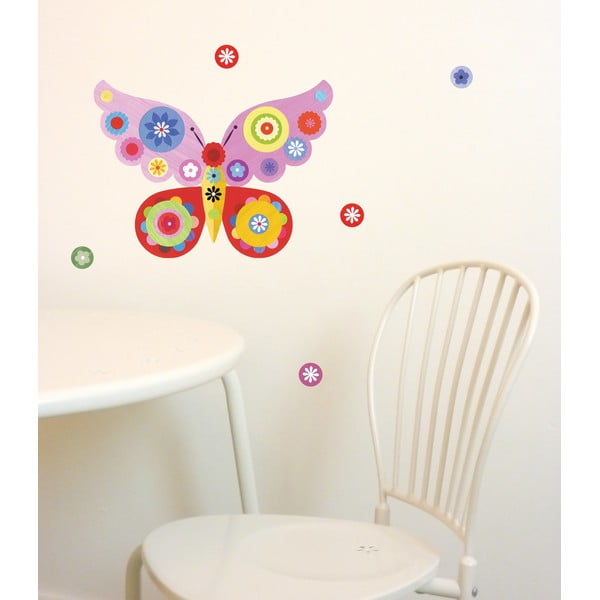 Samolepka na viac použití Butterfly Mini Pink, 30x21 cm