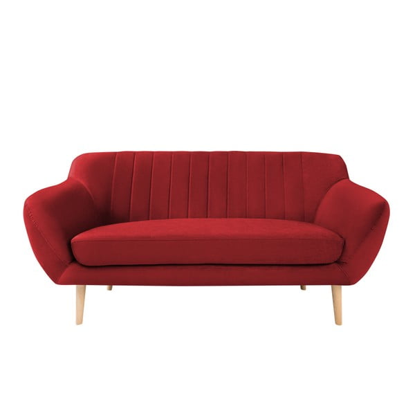 Červená zamatová pohovka Mazzini Sofas Sardaigne, 158 cm