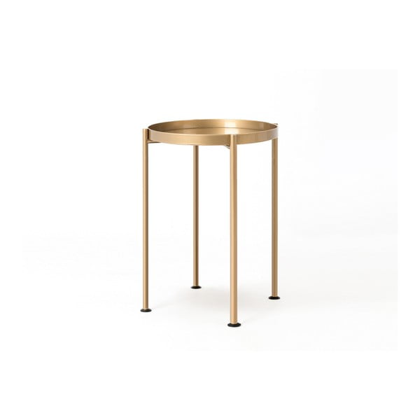 Príručný oceľový stolík v zlatej farbe Custom Form Hanna, ⌀ 40 cm