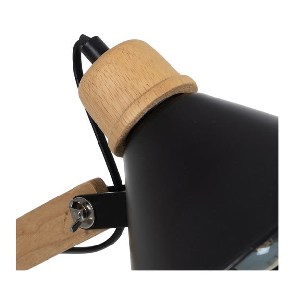 Stolová lampa v čiernej a prírodnej farbe s kovovým tienidlom (výška 55 cm) – Ixia-image-3