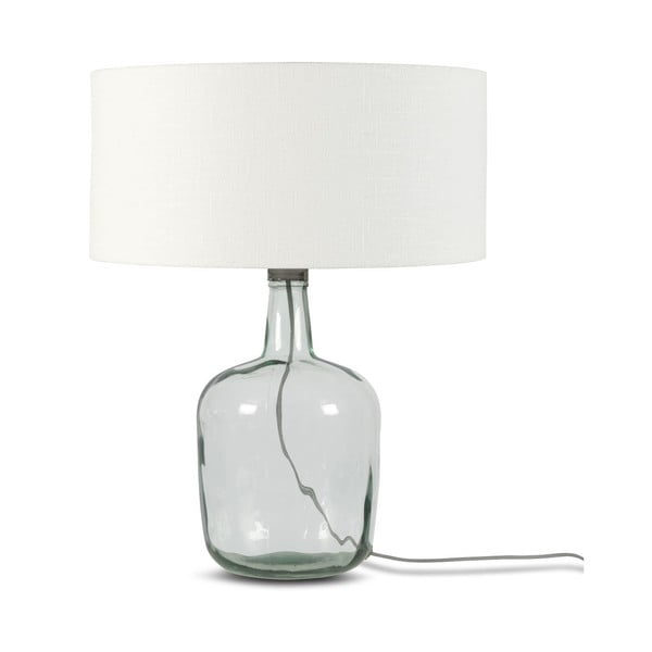Stolová lampa s bielym tienidlom a konštrukciou z recyklovaného skla Good&Mojo Murano, ⌀ 47 cm