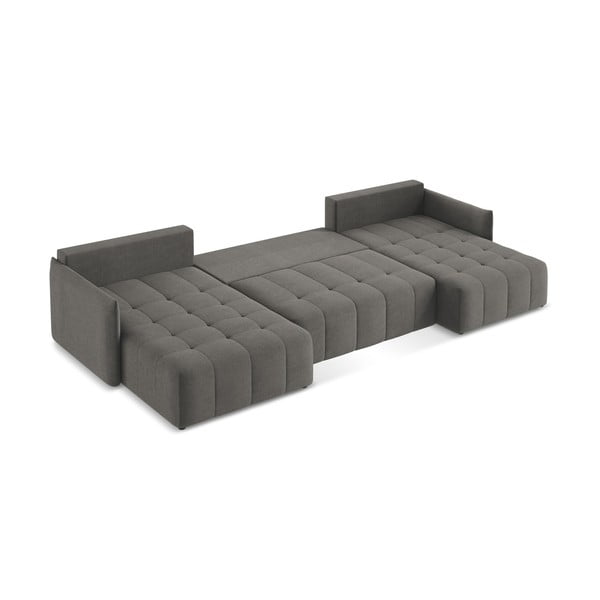 Tmavosivá rozkladacia/s úložným priestorom rohová pohovka (do tvaru "U") Moku – Makamii-image-4