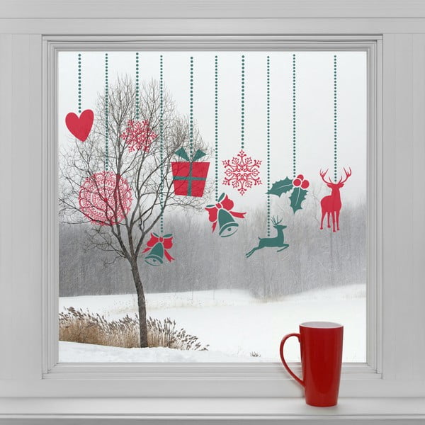 Elektrostatické vianočné samolepky Ozdoby na okno
