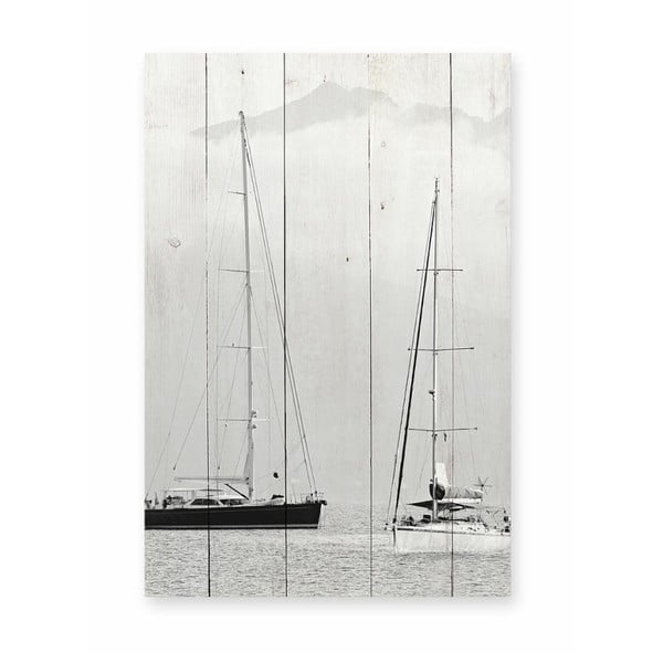 Nástenná ceduľa z borovicového dreva Really Nice Things Nautica Fotografia, 40 × 60 cm