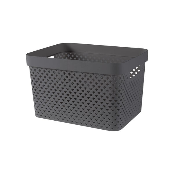 Tmavosivý plastový úložný box 35,5x26x22 cm Pure – Curver