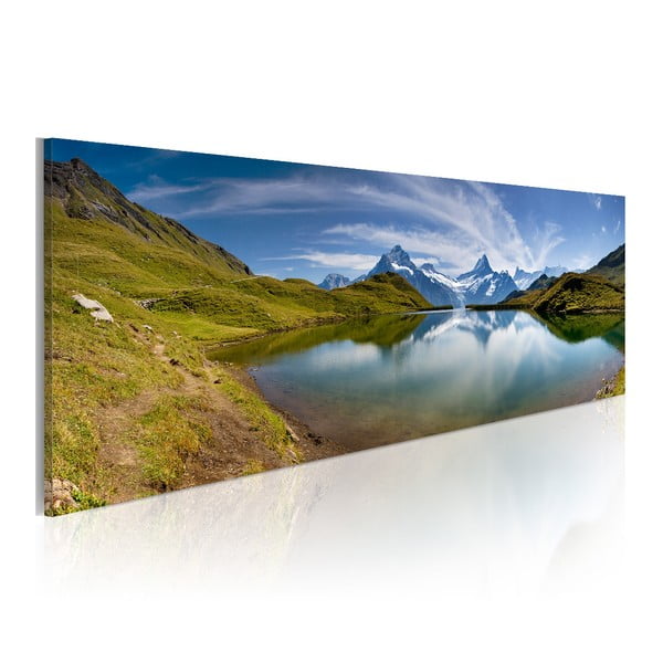 Obraz na plátne Artgeist Mountain Lake, 120 x 40 cm